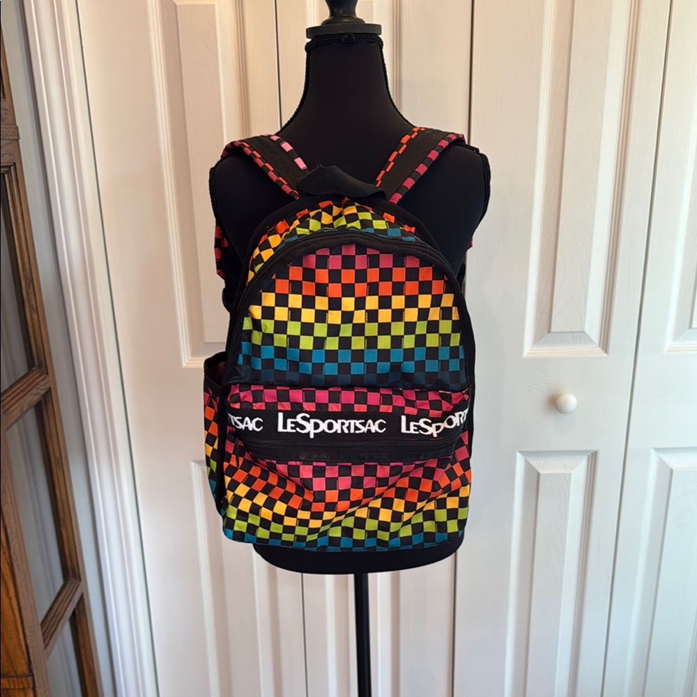 LeSportsac Multicolor Checkered Backpack